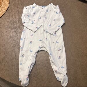 Jacadi Paris Onesie 12-18m interlock footie dog terrier